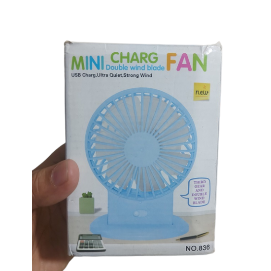 Mini Charge Double Wind Blade Fan Rechargeable