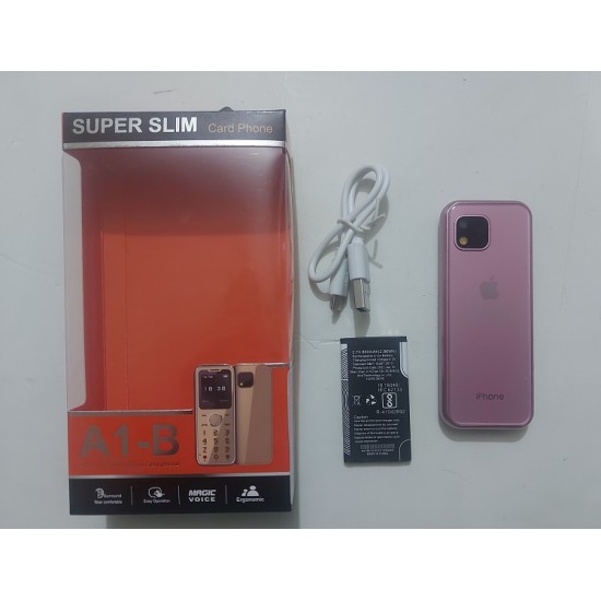 A1B Super Slim Card Phone Dual Sim And Memory Card Rose Gold