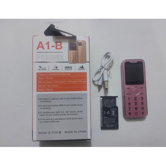 A1B Super Slim Card Phone Dual Sim And Memory Card Rose Gold