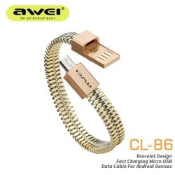 Awei CL-86 Bracelet Fast Charging Cable - Gold