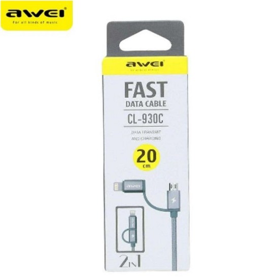 Awei CL-930C 2 In 1 Lightning & Micro USB Cable