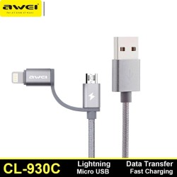 Awei CL-930C 2 In 1 Lightning & Micro USB Cable