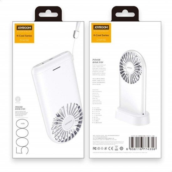 Joyroom M192 Rechargeable Fan with 5000mAh Power Bank Option