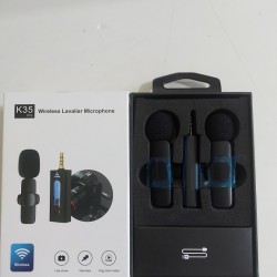 K35 Pro Dual Mic Wireless Microphone For Smartphone DSLR Laptop MacBook