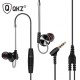 QKZ DM10 Head Phone In Ear Earphones Dual Driver - Black