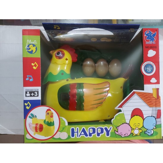 Happy Biddy Egg Toy With 3 Egg And Music