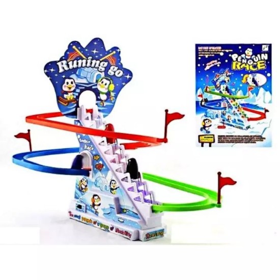 Penguin Race Battery Operated Flashing Rhythmic Music Toy