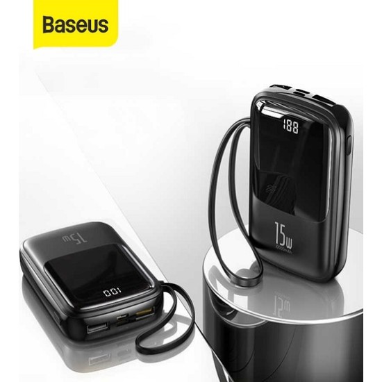 Baseus Qpow 15W Power Bank 10000mAh With Lighting Cable 3A