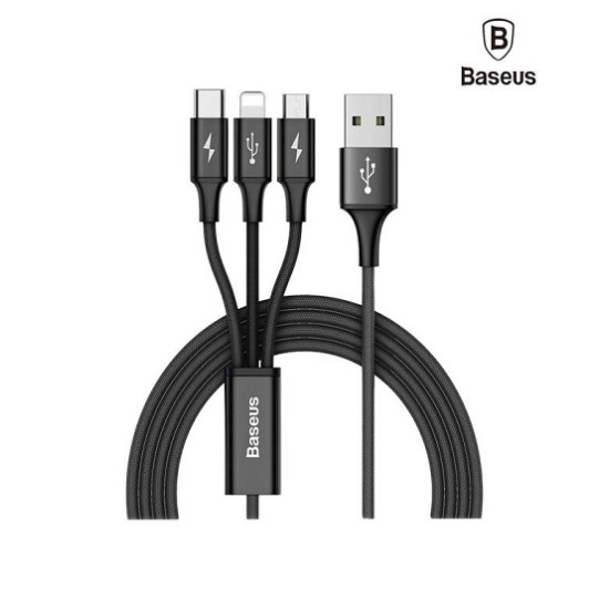 Baseus Rapid Series 3 in 1 Cable (ip+Micro+Type-C)