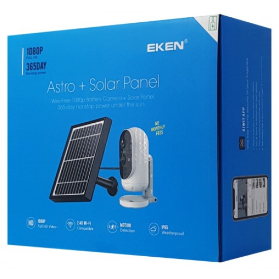 Eken Astro Solar Panel Charger 1080P WIFI ip Camera 6000mAh Battery Waterproof