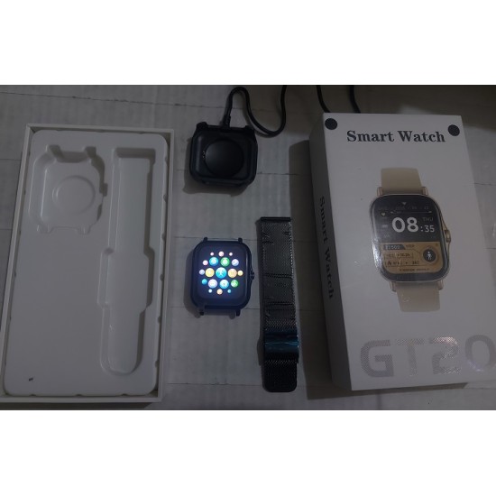 GT20 Smart Watch Fitness Tracker Waterproof Touch Display Magnetic Metal Strip