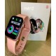 HW12 Smart watch Waterproof Side Button working Call SMS Fitness Tracker - Pink