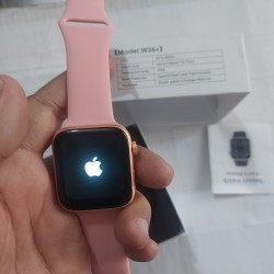 W26 Plus Smart Watch With Apple Logo Waterproof Calling Option - pink