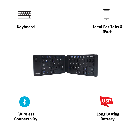 Mini Folding Bluetooth keyboard Rechargeable For Mobile And PC