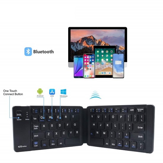 Mini Folding Bluetooth keyboard Rechargeable For Mobile And PC