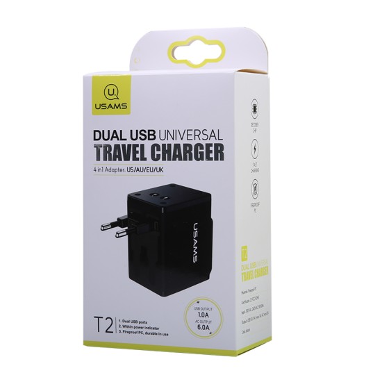 USAMS T2 Dual USB Universal Travel Charger