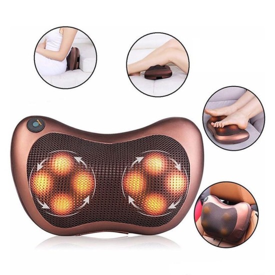 Car And Home Neck Massage Pillow - Brown