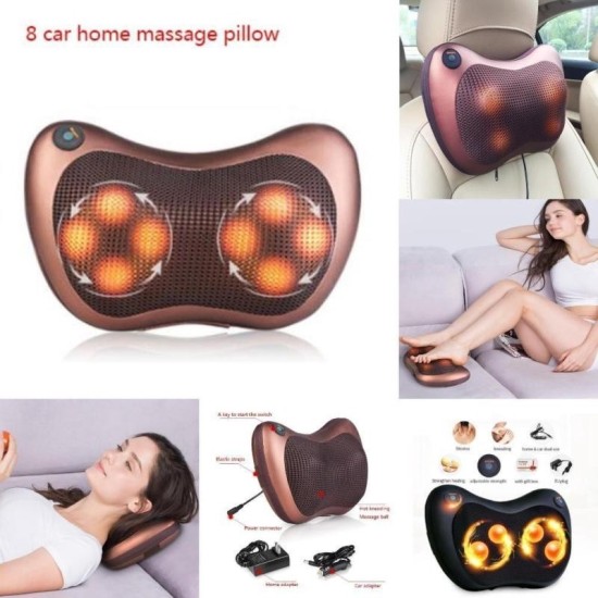 Car And Home Neck Massage Pillow - Brown