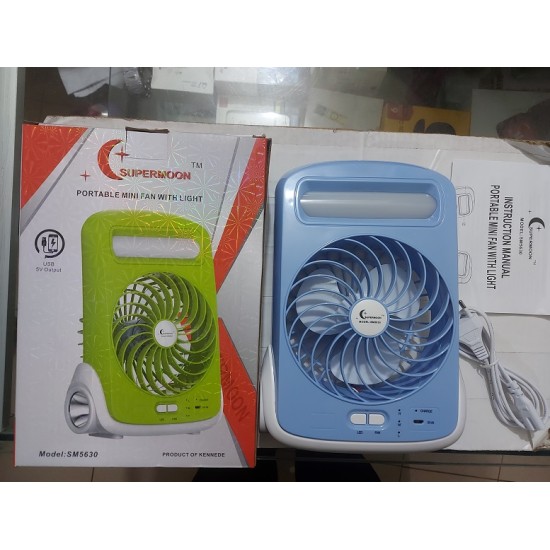 Supermoon SM-5630 Portable Mini Rechargeable Fan with Light
