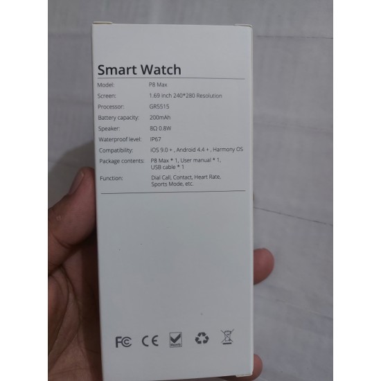 Colmi P8 Max Smartwatch Waterproof Calling Option Touch - Black
