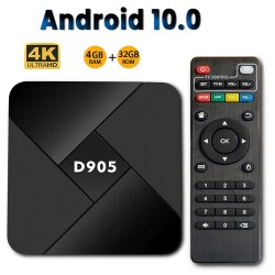 D905 Android TV Box Version 10.0 4GB RAM 32GB ROM WIFI - Black