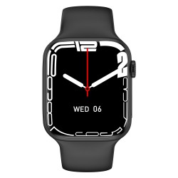 Microwear 007 Smartwatch Series 7 Wireless Charger Calling Option Waterproof- Black