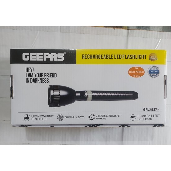 GEEPAS GFL 3827n Rechargeable Flash light 3000mAh