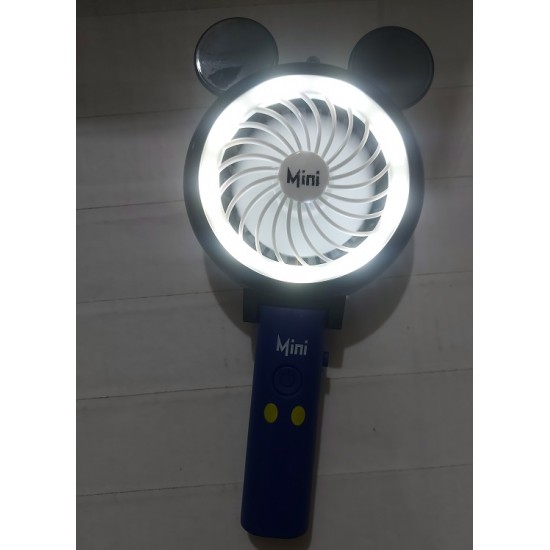 Mini Cartoon Hand Fan Rechargeable With Light