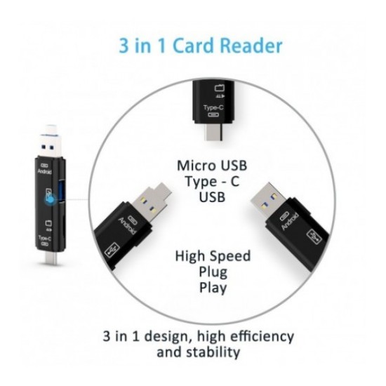 5 in 1 OTG Card Reader Support Android, Type-c And USB