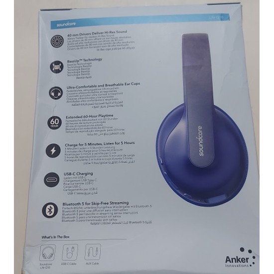 Anker Q10 Sound Core Life Bluetooth Headphone Blue Anker Q10 Sound Core Life Bluetooth Headphone Blue