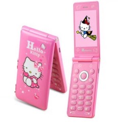 Hello Kitty D10 Folding Mobile Phone Touch Display Dual Sim - Pink