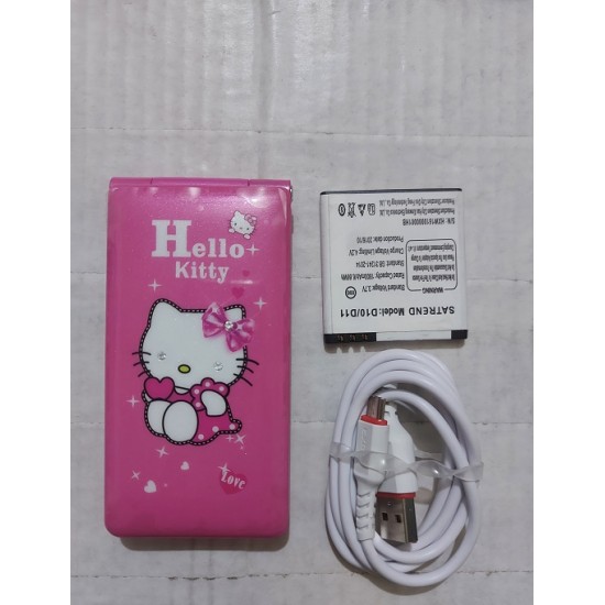Hello Kitty D10 Folding Mobile Phone Touch Display Dual Sim - Pink