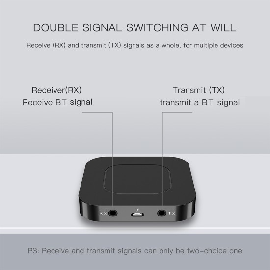 BT13 Bluetooth 5.0 Transmitter Receiver 3.5MM AUX Stereo for PC TV Car Headphones