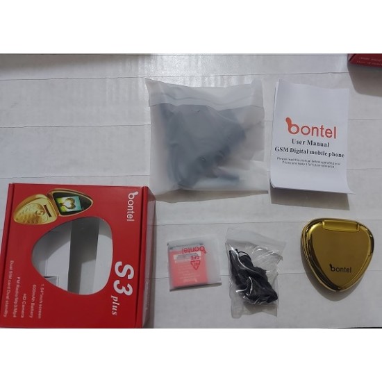 Bontel S3 Plus Mini Mobile Phone Dual Sim With Official Warranty - Gold