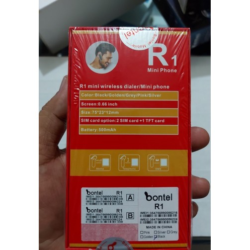 Bontel R1 Mini Mobile Phone Dual Sim Extra Back Cover With official Warranty