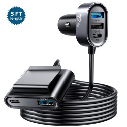 JOYROOM 72W Fast PD Charger 5 Prot  QC3.0 Travel Charger C Type USB Car Charger