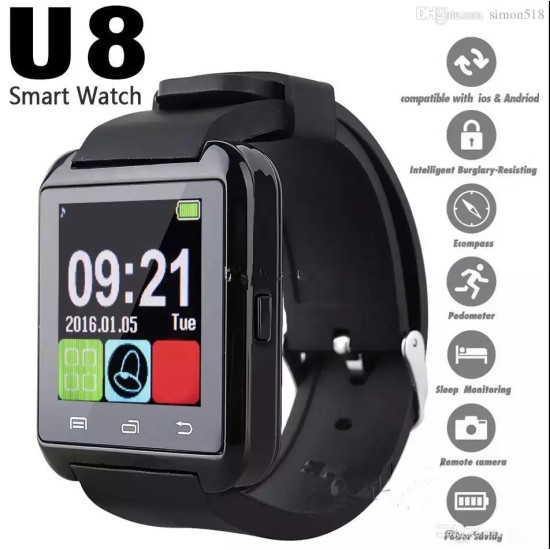 U8 Smartwatch Full Touch Phone call received