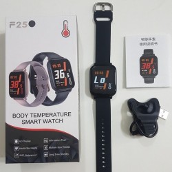 F25 Smart Watch Body Temperature Sport Fitness Tracker Water-proof - Black 