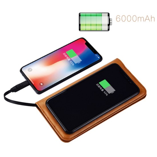 Zhuse Star River Series 3 Wireless Power Bank Leather Wallet