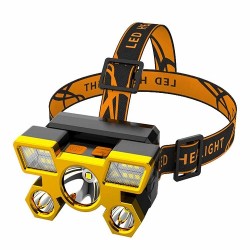 Head Torch 5 Head Headlamp USB Rechargeable Head Light