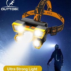 Head Torch 5 Head Headlamp USB Rechargeable Head Light