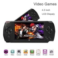 X6 PSP Game Player Console 4.3''screen 8GB Built-In 1000+ Classic Games TV Output