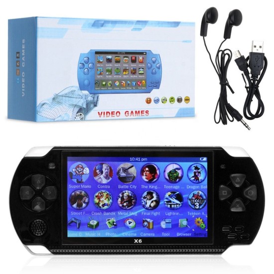 X6 PSP Game Player Console 4.3''screen 8GB Built-In 1000+ Classic Games TV Output