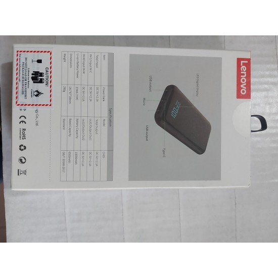 Lenovo CH05 Dual input Dual output 10000mAh Power Bank LED Display - ( Original )