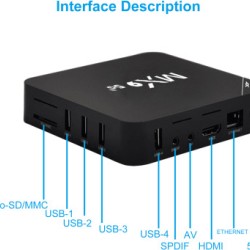 MX9 Android TV Box 5G WIFI 4gb Ram 64GB Rom Quad Core