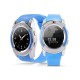 V8 Smart watch Bluetooth Touch Screen Single Sim with Camera - Blue