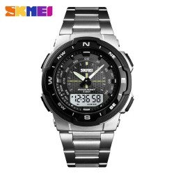 SKMEI 1370 Waterproof Wrist Man Watch Stainless Steel 