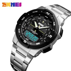 SKMEI 1370 Waterproof Wrist Man Watch Stainless Steel 