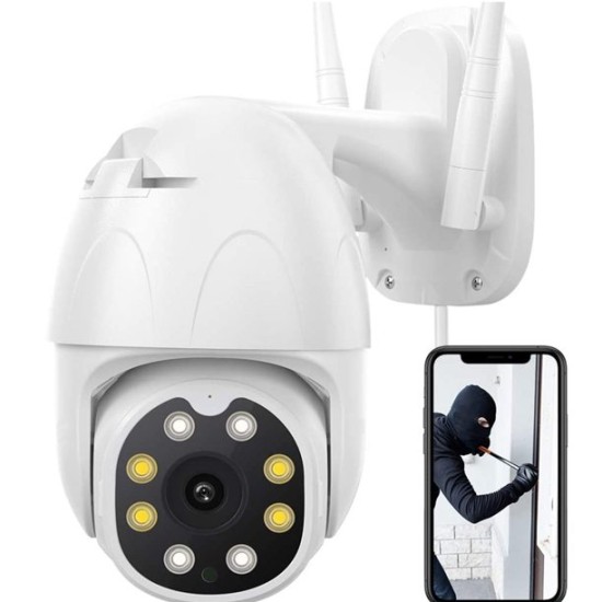 V380 Outdoor PTZ Camera 1080P Waterproof 355 Degree Rotted Two-way Audio Mini Dome WiFi IP Camera Night Vision Motion Detection 
