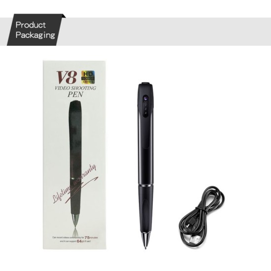 V8 Pen Camera HD 1080P Recording Time 75 Min